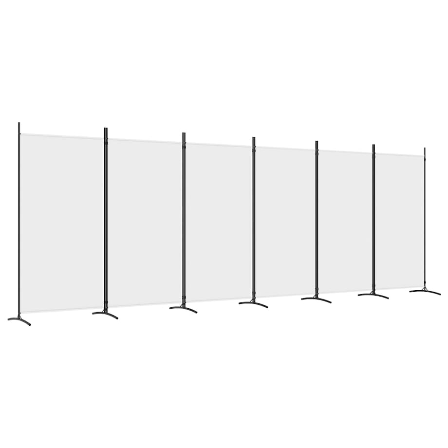 vidaXL Parawan 6-panelowy, biały, 520x180 cm, tkanina