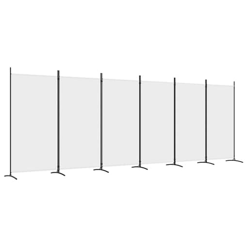 vidaXL Parawan 6-panelowy, biały, 520x180 cm, tkanina