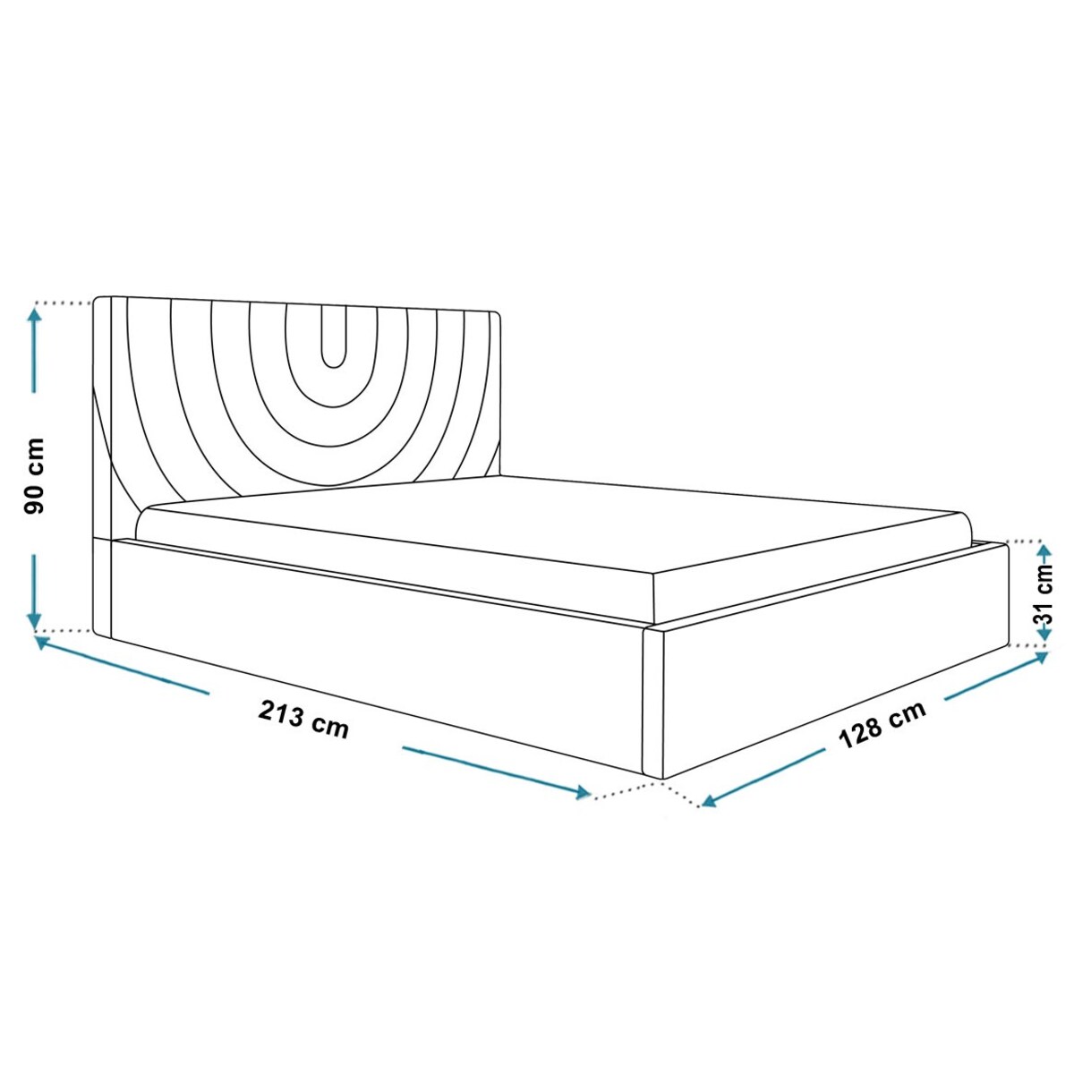 Łóżko jednoosobowe 120x200 OLDO 6 z pojemnikiem- butelkowa zieleń