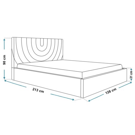 Łóżko jednoosobowe 120x200 OLDO 6 z pojemnikiem- butelkowa zieleń