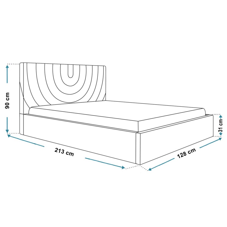 Łóżko jednoosobowe 120x200 OLDO 6 z pojemnikiem- butelkowa zieleń