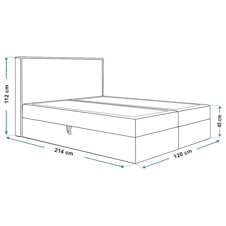 Łóżko kontynentalne FOX 9, 120x200 - granatowe