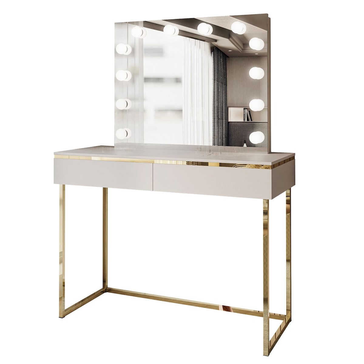 Toaletka AURORA GOLD ELITE z lustrem kaszmir