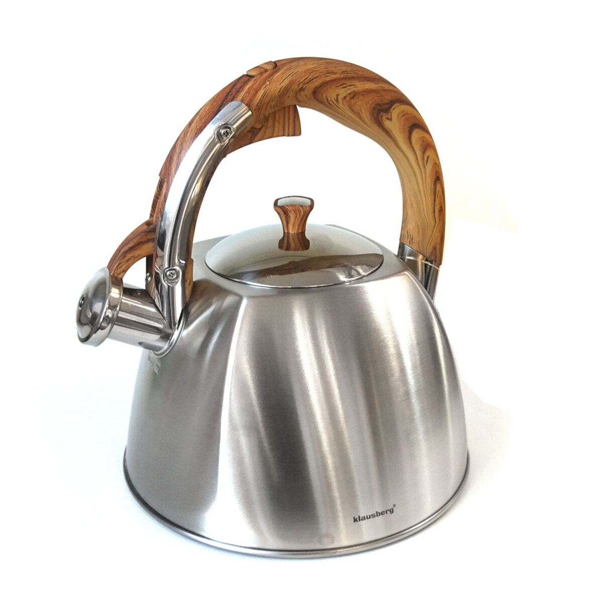 Czajnik stalowy z gwizdkiem 3L indukcja gaz srebrny KLAUSBERG