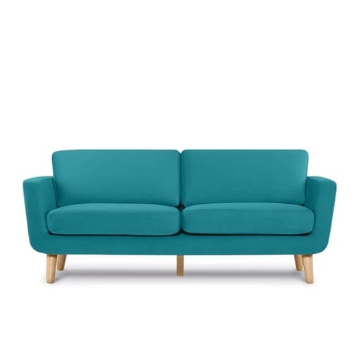 KONSIMO TAGIO Turkusowa skandynawska sofa 3-osobowa