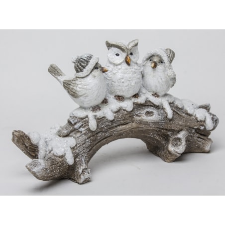 Dekoracja ptaki zimą 17x28x8 cm UCCELLI