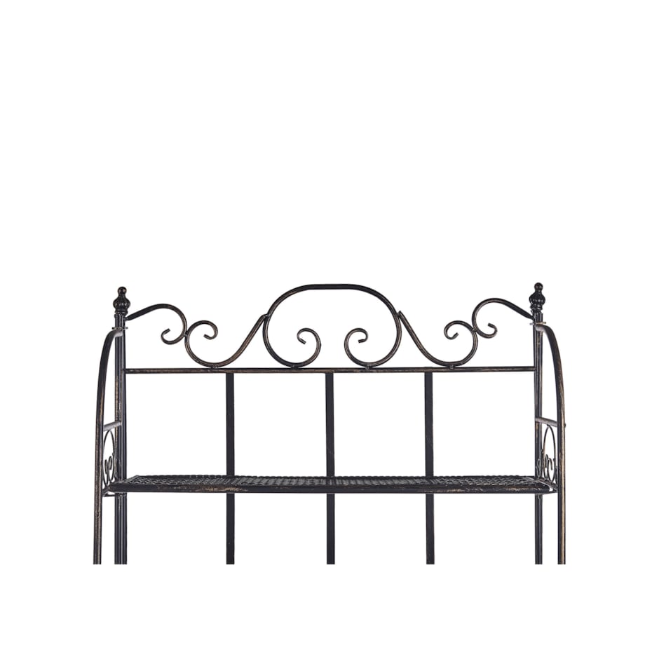 Regał ogrodowy metalowy 4 półki czarny ISERNIA