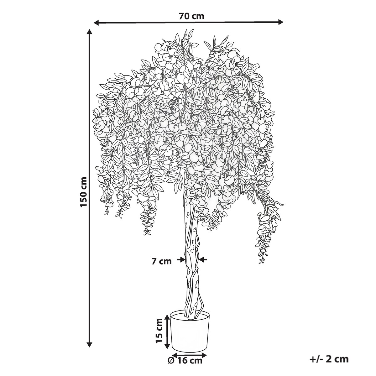 Sztuczna roślina WISTERIA TREE 150 cm Zielony