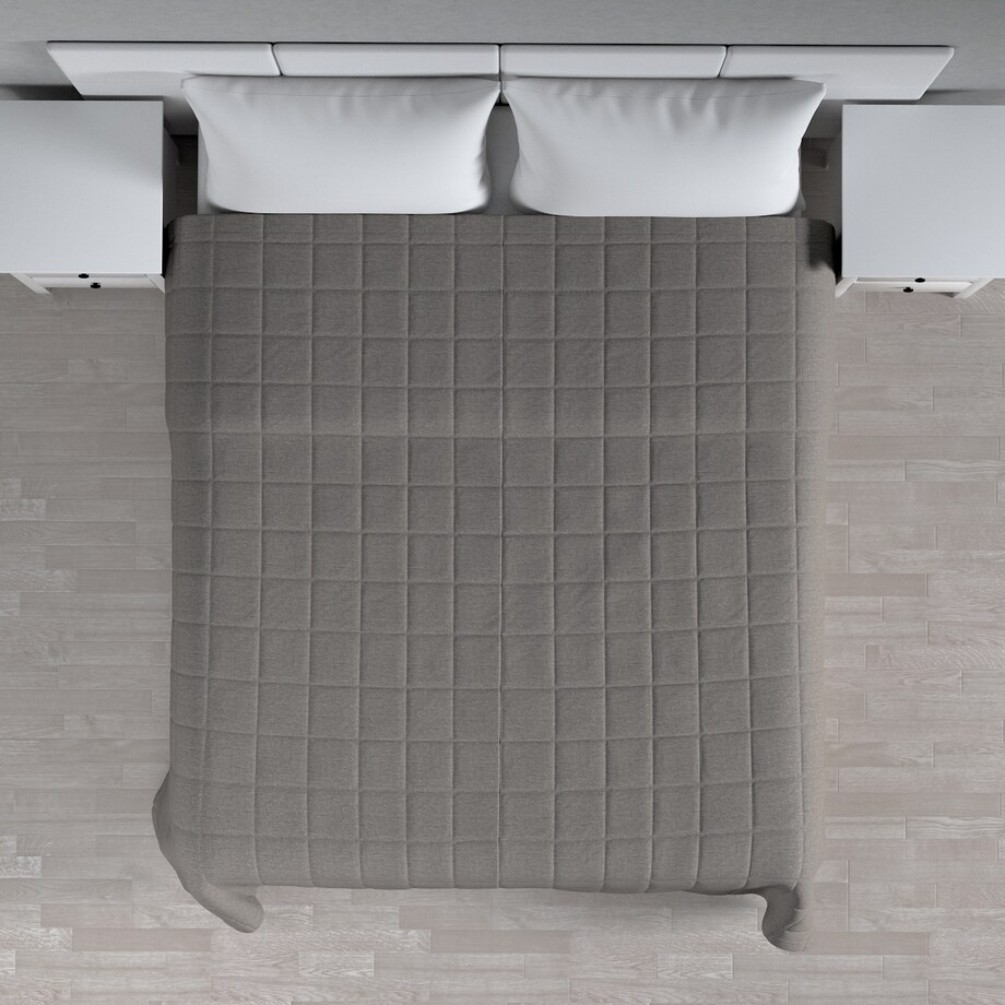 Narzuta pikowana w kratę 260x210 grafit