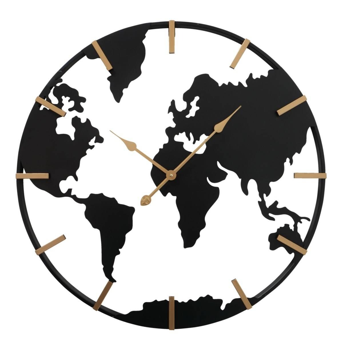 Zegar ścienny Union, metalowy ze złotymi wskazówkami