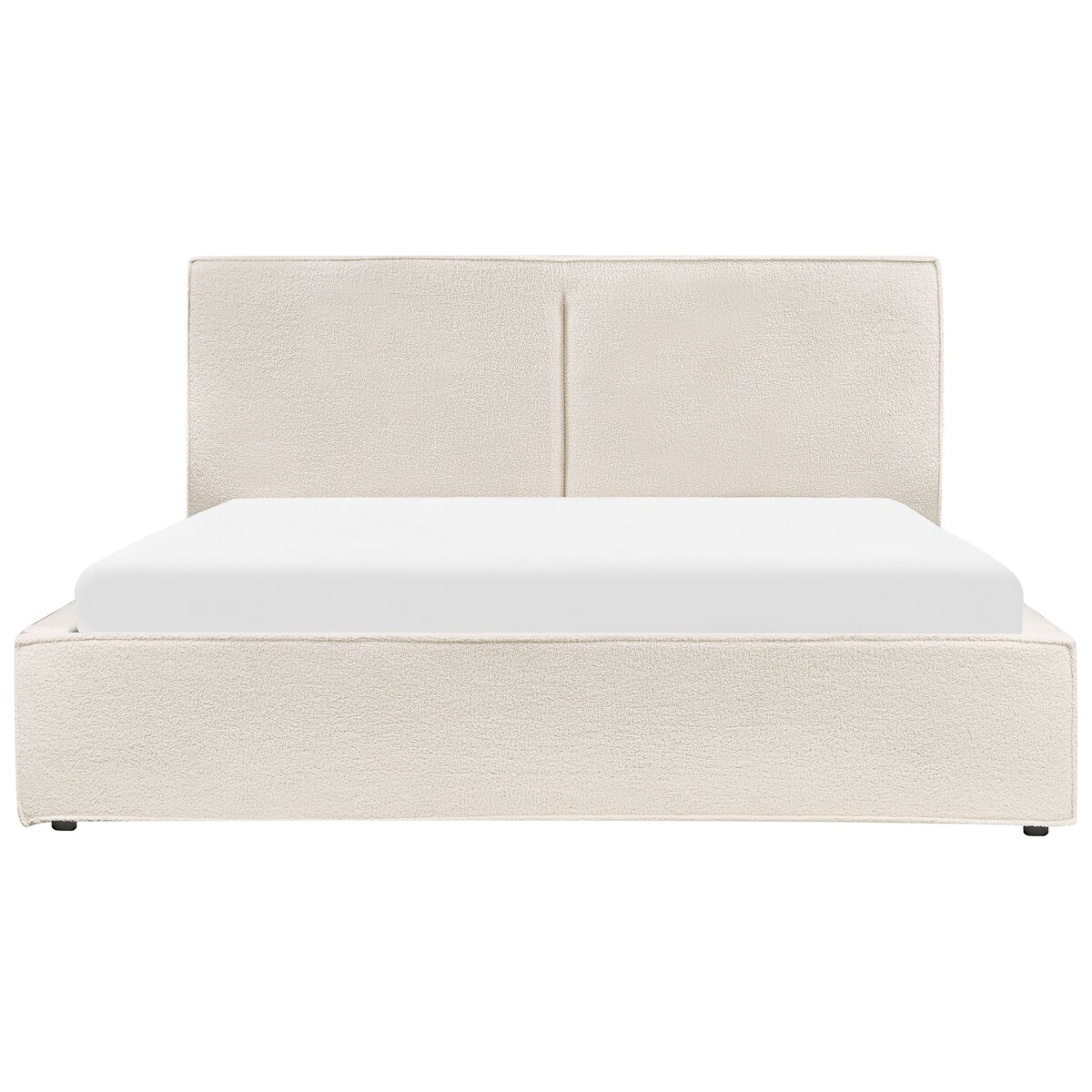 Łóżko z pojemnikiem Boucle MOISSAC 180 x 200 cm Złamana biel