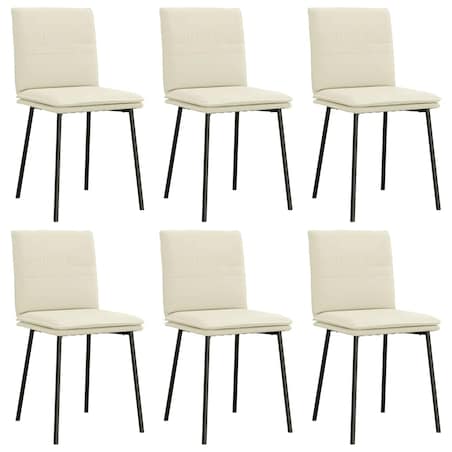 vidaXL Krzesła stołowe, 6 szt., kremowe, obite aksamitem