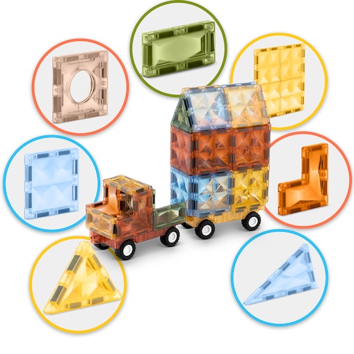 Klocki magnetyczne edukacyjne konstrukcyjne auto 3d Ricokids