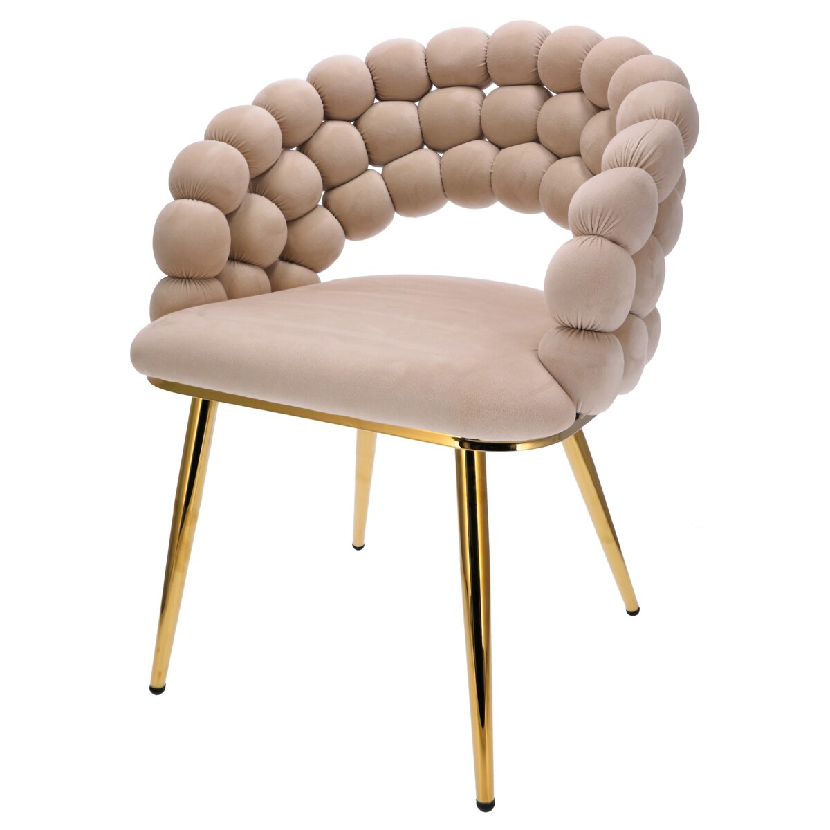 Krzesło welur tapicerowane BELLA nowoczesne beżowe