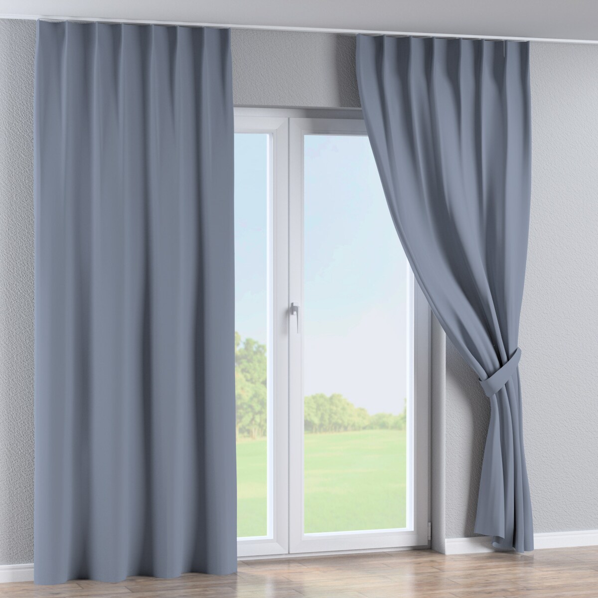 Zasłona na haczykach flex pojedynczych 130x260 stalowy szary