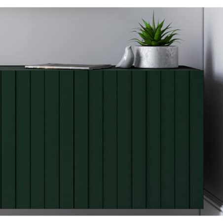 Komoda Glamour RTV Glamour Butelkowa Zieleń Ryflowane Fronty 112 cm