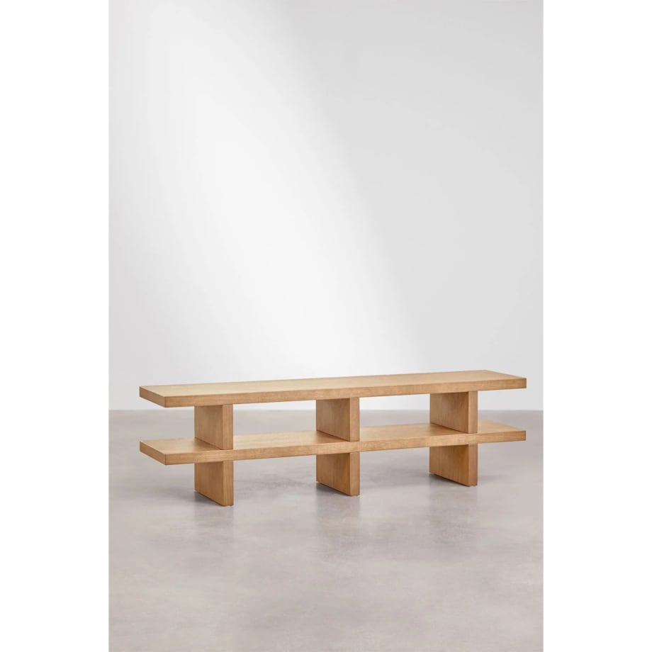 Szafka, komoda RTV Viviene 150x35 cm MDF, popielaty brąz