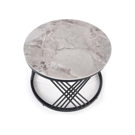 ZESTAW 2 STOLIKÓW Intela POPIELATY WZÓR MARMURU stelaż metal