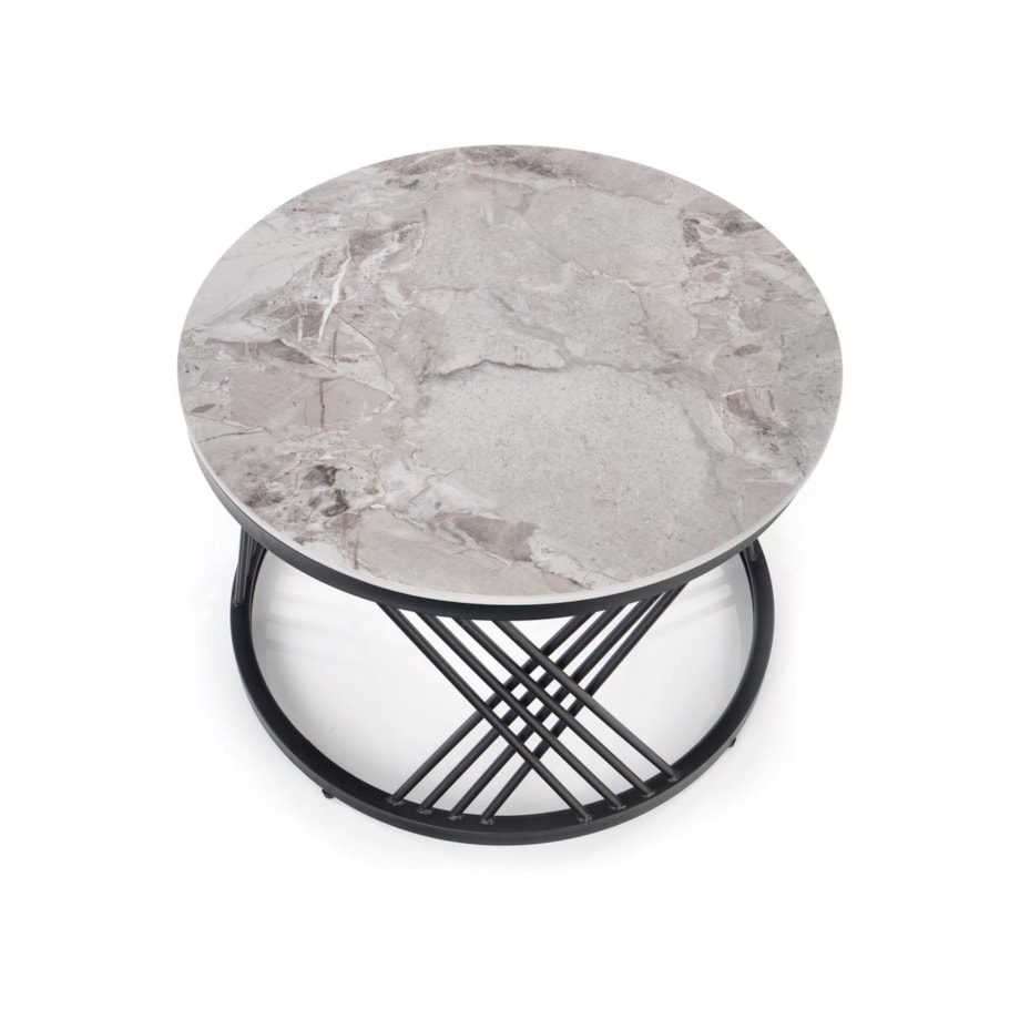 ZESTAW 2 STOLIKÓW Intela POPIELATY WZÓR MARMURU stelaż metal