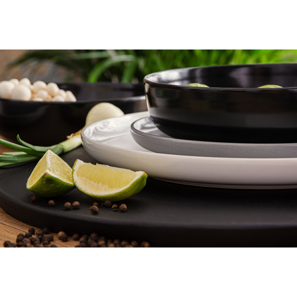 KONSIMO VICTO Elegancki zestaw obiadowy 6-osobowy kolorowy wielobarwny (18 elementów)