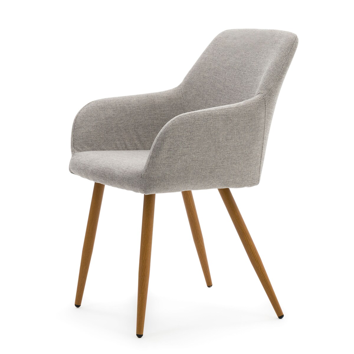 Krzesło skandynawskie szare SCANDI do salonu jadalni metalowe nogi w kolorze drewna