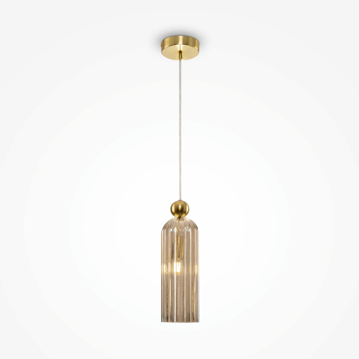 Lampa wisząca z kloszem Antic MOD302PL-01CG koniakowa złota