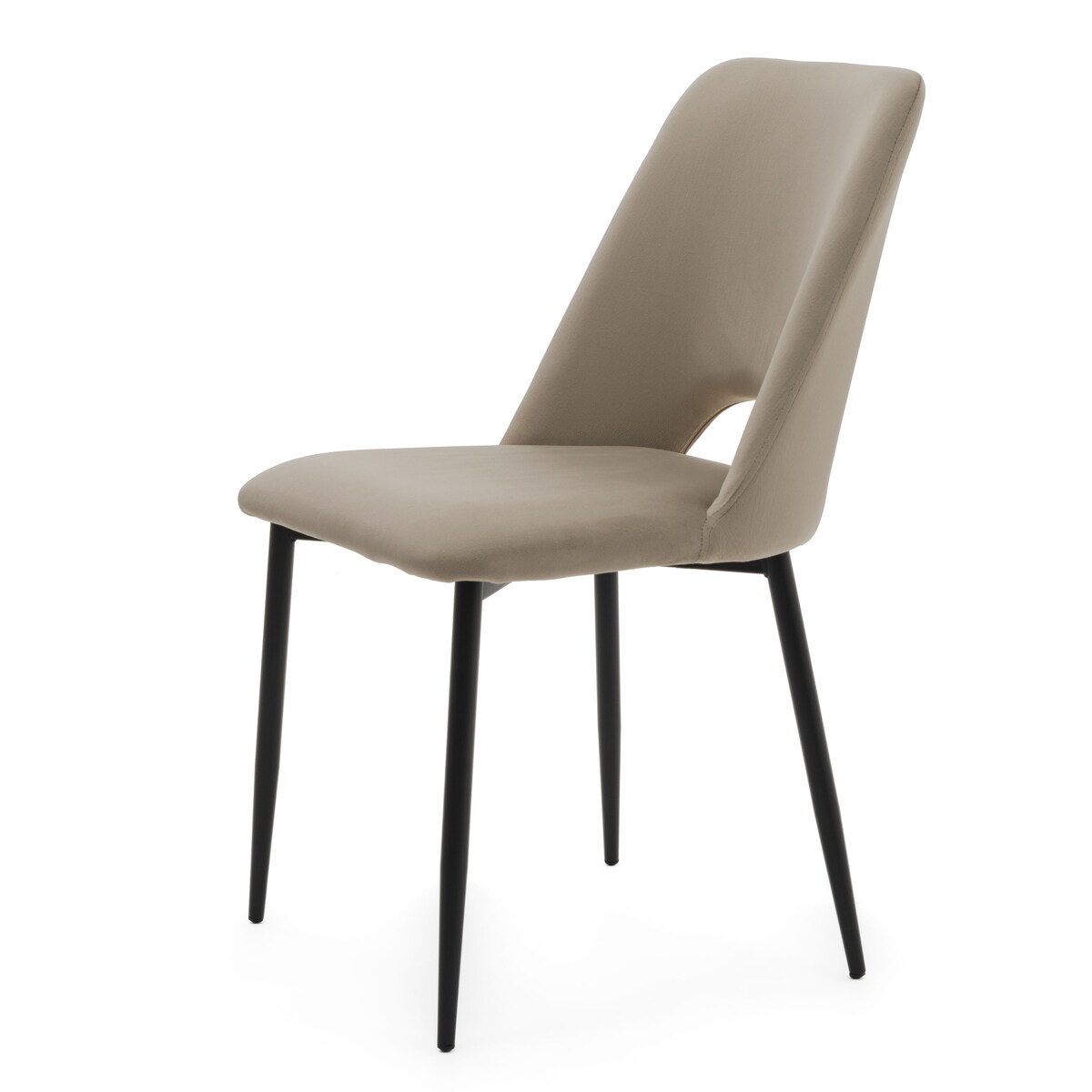 KRZESŁO TAPICEROWANE WELUROWE DO SALONU JADALNI GLAMOUR CIEMNOBEŻOWE ORO