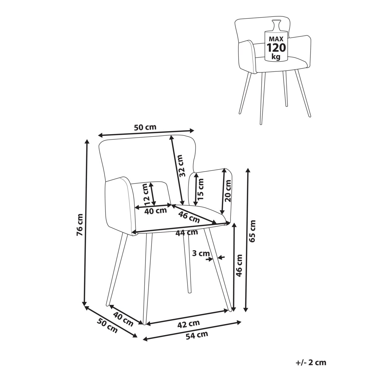Zestaw 2 krzeseł do jadalni SANILAC Boucle Jasnozielony