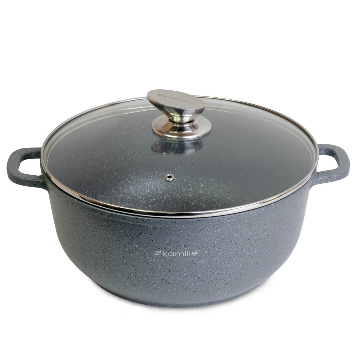 Garnek kociołek granitowy z pokrywką 6.5L indukcja na gaz KAMILLE