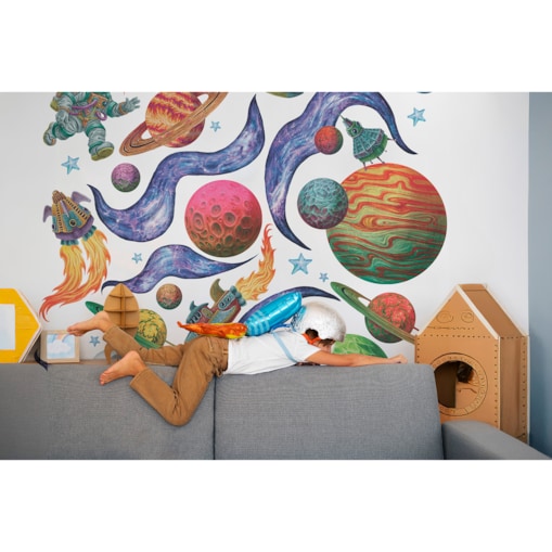 Zestaw naklejek na ścianę, Kolorowy kosmos, 60cm