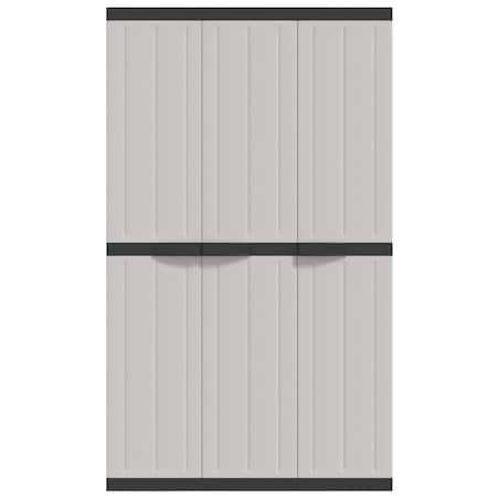 vidaXL Szafka ogrodowa, szaro-czarna, 97x37x165 cm, PP