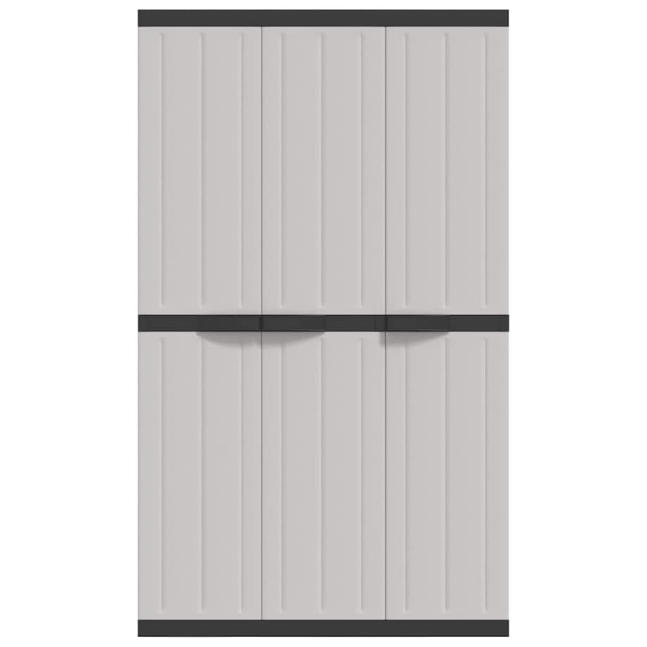vidaXL Szafka ogrodowa, szaro-czarna, 97x37x165 cm, PP