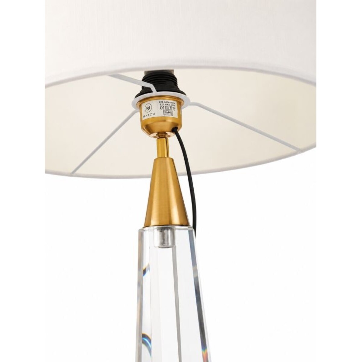 Lampa stołowa kryształowa minimalistyczna na konsolę i do salonu – ROMA