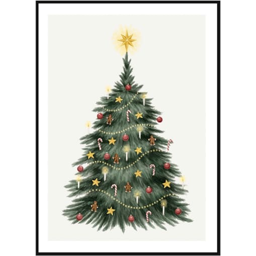 Poster Story, Plakat, Obraz - Choinka z Ozdobami, wymiary 42 x 60 cm