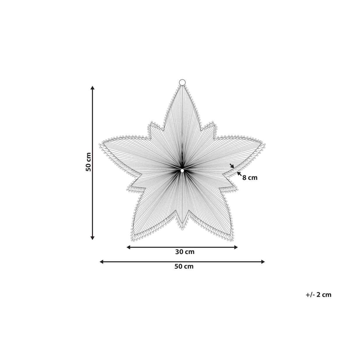 Dekoracja ogrodowa wisząca LED gwiazda 50 cm srebrna HOFSOS