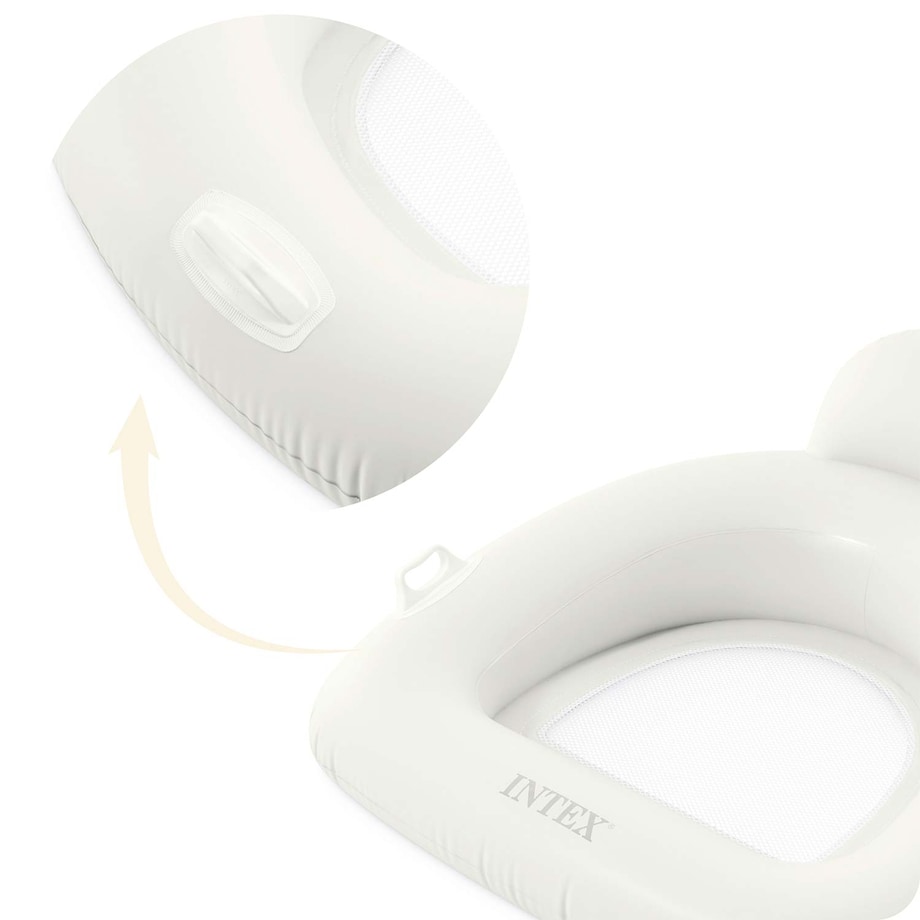 Fotel materac dmuchany Intex 56801 do pływania biały Lounge plażowy