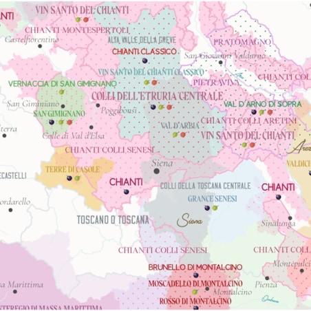 plakat TOSKANIA WŁOCHY region winiarski 40x50cm