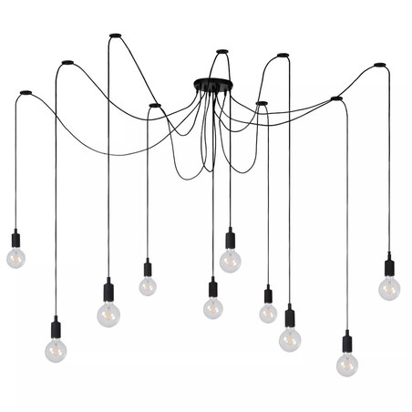 Wisząca lampa industrialna Fix Multiple pająk czarny
