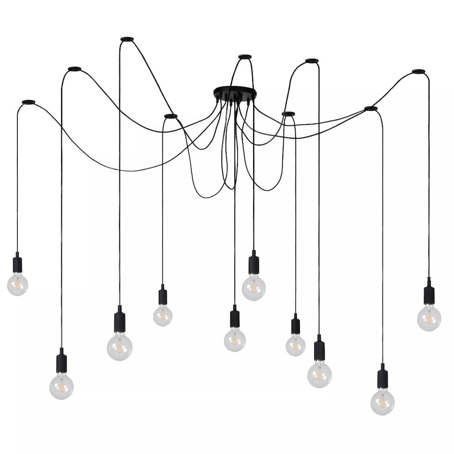 Wisząca lampa industrialna Fix Multiple pająk czarny