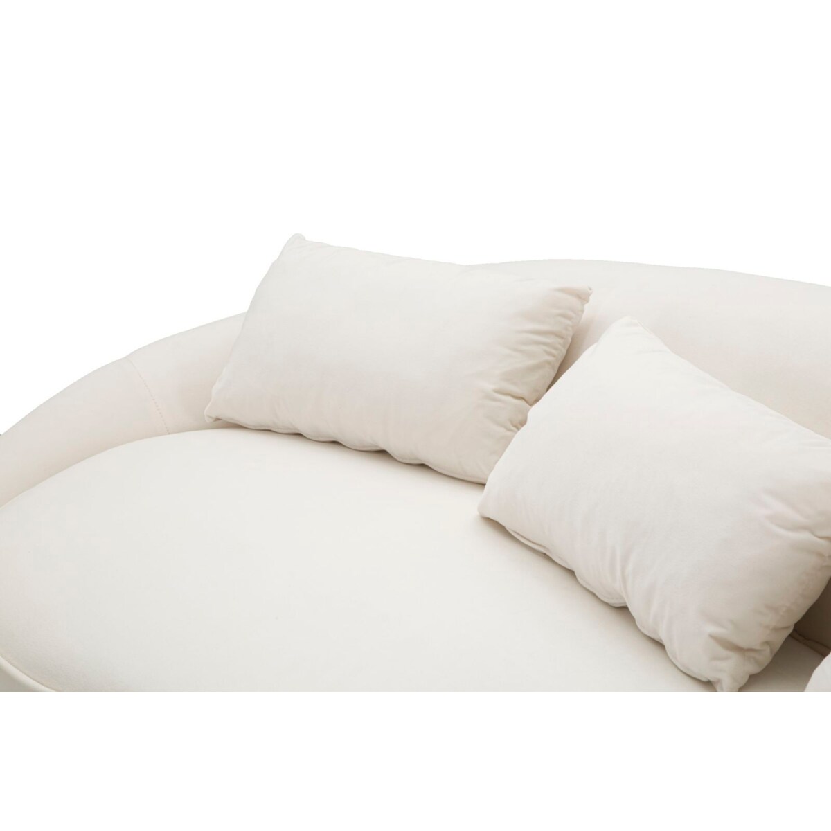 Sofa Oslo, kolor kremowy i złoty, poliester, drewno eukaliptusowe i metal, 185 x 84 x 68 cm, do salonu, Mauro Ferretti
