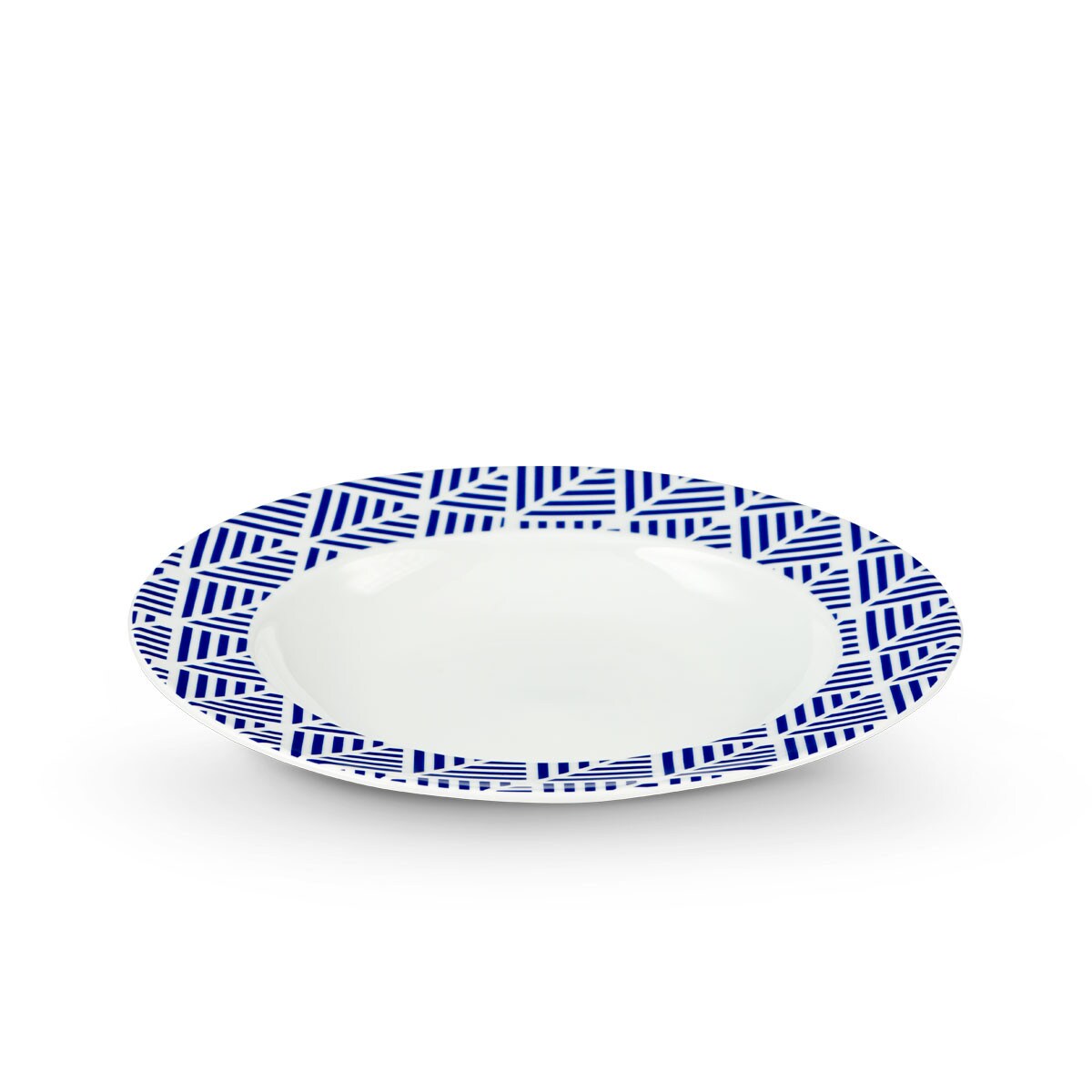 Konsimo LIVIDUS Talerz głęboki, biały/niebieski