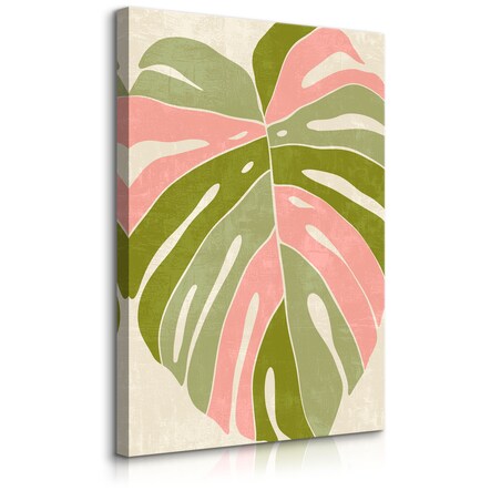 Obraz Pastelowy Liść Monstery 80x120cm