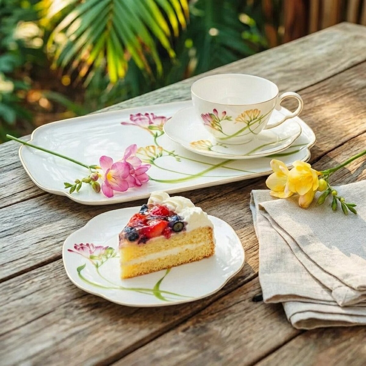 VILLA ITALIA Patera do ciasta porcelanowa Talerz 31,5 x 20,5 cm AROMA di FRESIA