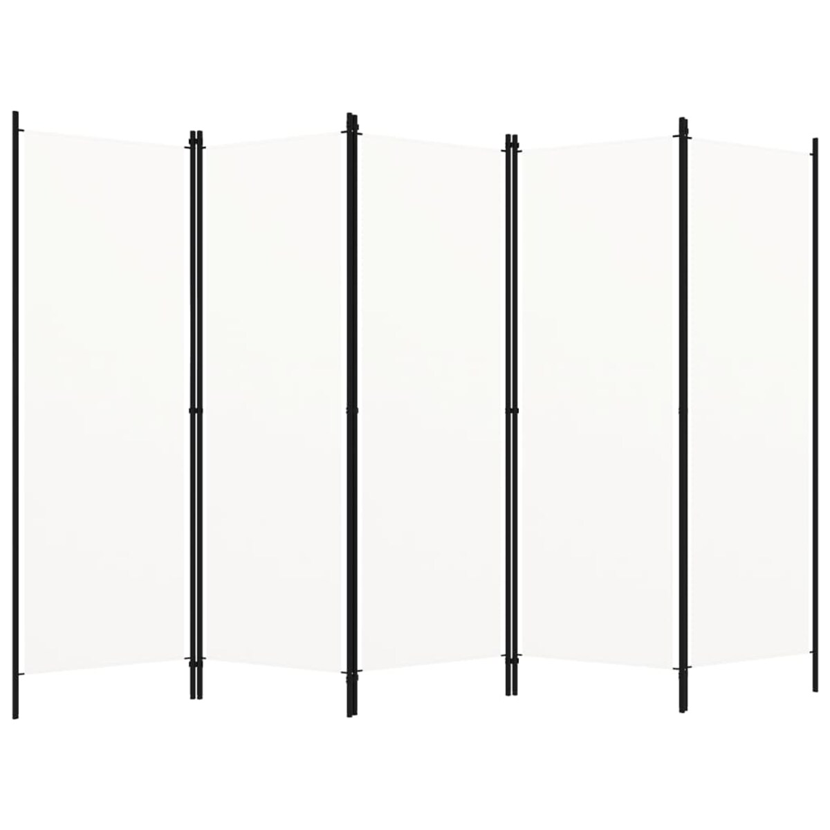vidaXL Parawan 5-panelowy, biały, 250 x 180 cm
