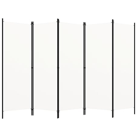 vidaXL Parawan 5-panelowy, biały, 250 x 180 cm