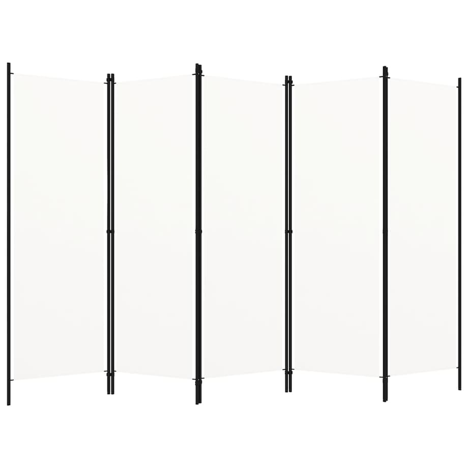 vidaXL Parawan 5-panelowy, biały, 250 x 180 cm