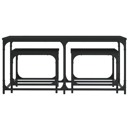 vidaXL Stoliki kawowe, wsuwane jeden pod drugi, 3 szt., czarne