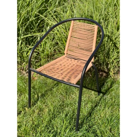 Fotel BISTRO sznurkowy wygodne KRZESŁO ogrodowe na balkon TARAS do ogrodu