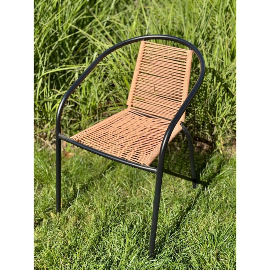 Fotel BISTRO sznurkowy wygodne KRZESŁO ogrodowe na balkon TARAS do ogrodu