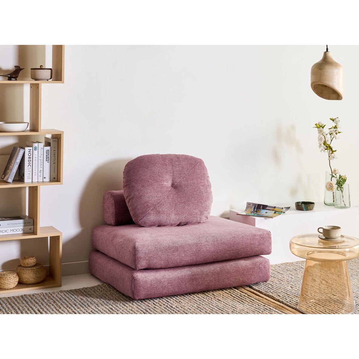 Sofa rozkładana jednoosobowa OLDEN Różowy